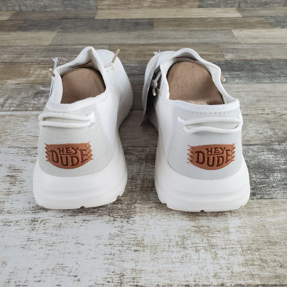 Hey Dude Sirocco Neutrals Mens Shoes Sz 9 Athletic Running White Lace-Up Sneaker